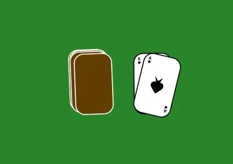 Suits of a deck of playing cards on the table. イラスト素材