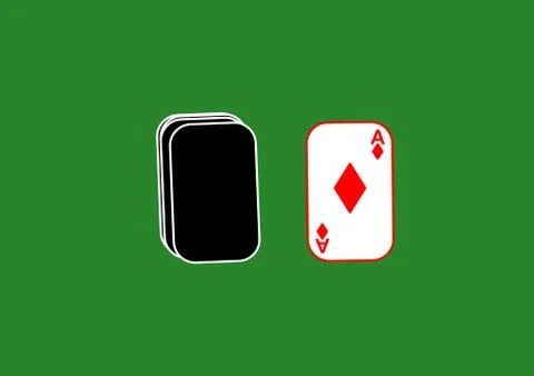 Suits of a deck of playing cards on the table. Illustrazione stock