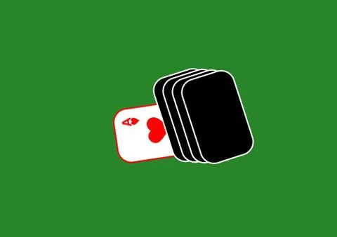 Suits of a deck of playing cards on the table. イラスト素材