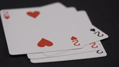 Suits of playing cards, Two moving on a luxury black background 4k Stock Footage 95566899