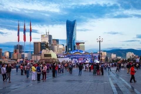 Sukhbaatar Square in Ulaanbaatar Stock Photos
