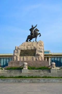 Sukhbaatar's statue 写真素材