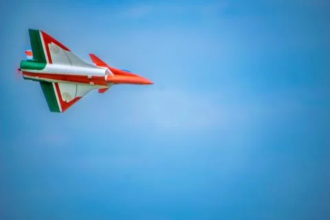 Sukhoi Jet model in flight Foto stock