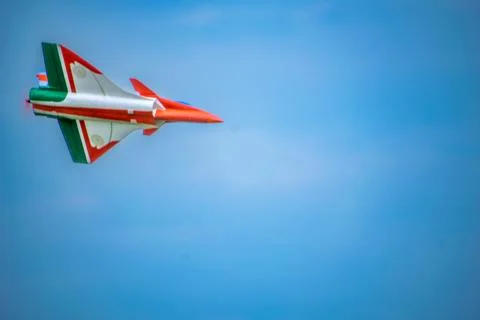 Sukhoi Jet model in flight Stock Photos
