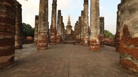 Sukhothai Temple. Stock Footage 49746011