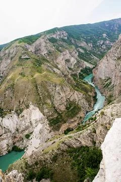 The Sulak River between the mountains. Photos