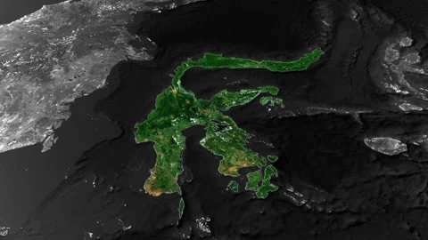 Sulawesi Map Animation Video stock 323367759