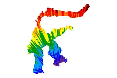 Sulawesi - map is designed rainbow abstract colorful pattern, Celebes (Republ Illustrazione stock