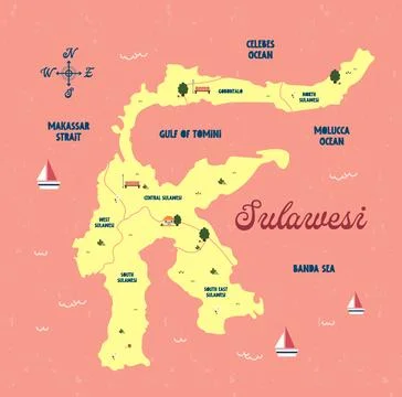 Sulawesi map Stock Illustration