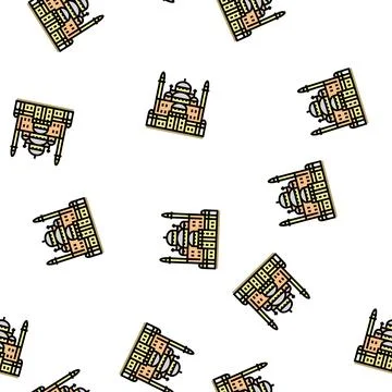 Suleiman pasha mosque vector seamless pattern Stock Illustration