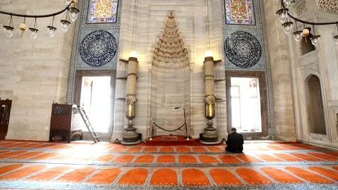 Suleymaniye Mosque Interior Altar Stock Footage 91311220