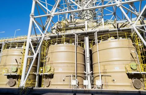 Sulfacide reactors, part of the working process of a smelter in foundry plant Stock Photos