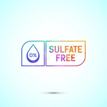 Sulfate free icon design illustration. No sulphate badge label in low poly .. Stock Illustration
