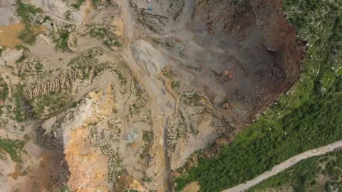 Sulfer mining quarry with yellow raw material Stock Footage 342400142