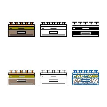 Sulfide diversity ore processing copper color icon vector Stock Illustration
