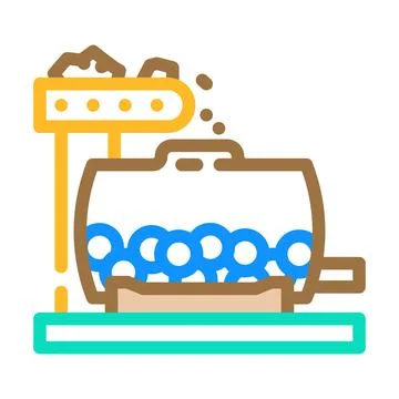 Sulfide ore processing copper color icon vector illustration イラスト素材