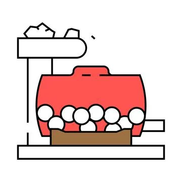 Sulfide ore processing copper icon color illustration イラスト素材