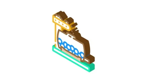 Sulfide ore processing copper isometric icon animation Stock Footage 327293836