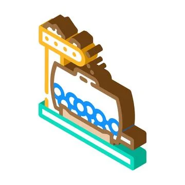Sulfide ore processing copper isometric icon vector illustration イラスト素材