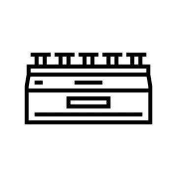 Sulfide ore processing copper line icon vector illustration Stock Illustration