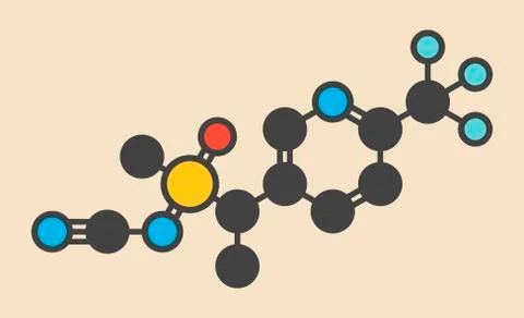 Sulfoxaflor insecticide molecule Stock Illustration