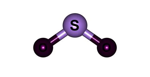 Sulfur dioxide molecular structure isolated on white Stock Illustration