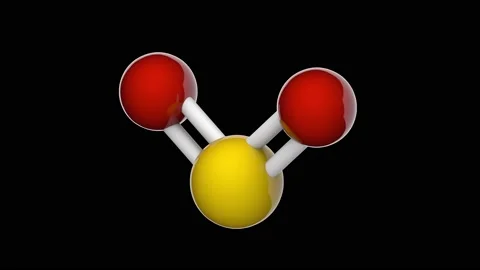 Sulfur dioxide. SO2. Seamless loop. RGB + Alpha (Transparent) channel Stock Footage 154230828