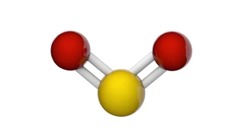 Sulfur dioxide. SO2. Seamless loop. White background Stock Footage 154230830