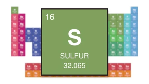 Sulfur Element 16 of the periodic table motion video 스톡 동영상 344806375