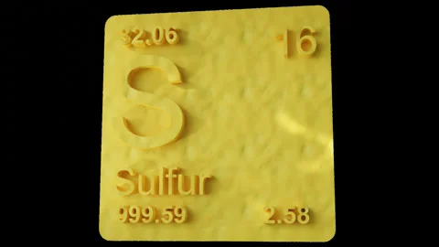 Sulfur Element 3D Render Animation + Alpha Matte Stock Footage 197075517