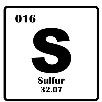 Sulfur element icon Illustrazione stock