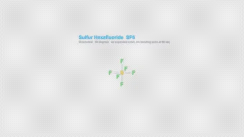 Sulfur Hexafluoride SF6 Lewis Structure Animation Labeled Alpha 4K Vídeo Stock 339310169