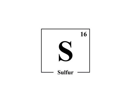 Sulfur icon vector. 16 S Sulfur Stock Illustration