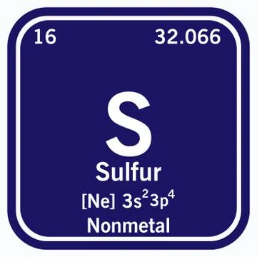 Sulfur Periodic Table of the Elements Vector illustration eps 10 Stock Illustration