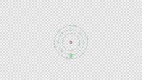 Sulfur S Bohr Atom Model Clean No Text Animation Video Overlay Alpha 4K Видео 339371391