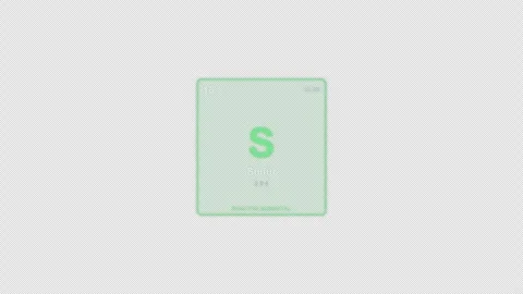 Sulfur S Periodic Table Element Tile Labeled Animation Video Overlay Alpha 4K 動画素材 339371378