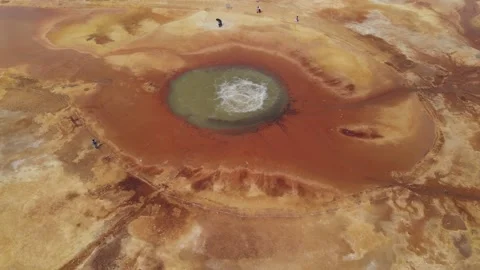 Sulfur spring like a devil's eye Video stock 138917995