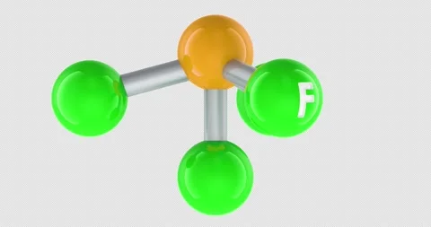 Sulfur tetrafluoride molecule model  rotation animation seamlessly loopable.. Stock Footage 337727709