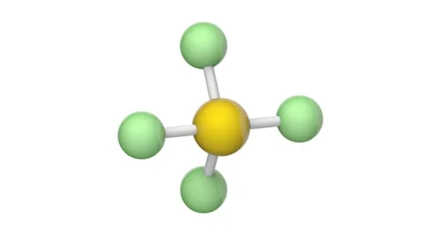 Sulfur tetrafluoride (SF4). Seamless loop. White background Video stock 153973436