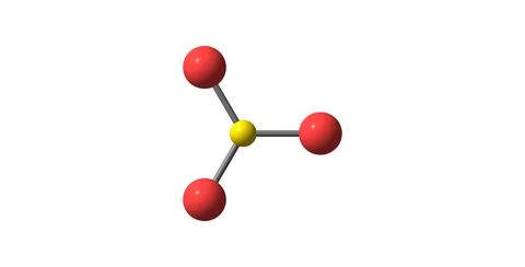 Sulfur trioxide molecular structure on white background Stock Illustration