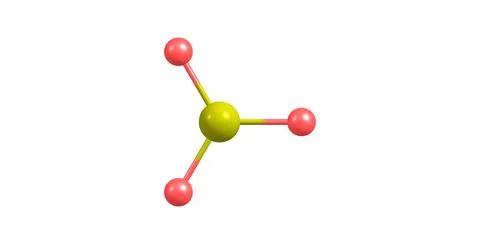 Sulfur trioxide molecular structure on white background Stock Illustration