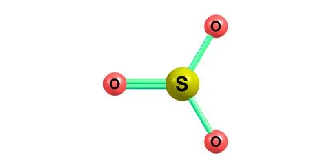Sulfur trioxide molecular structure on white background Stock Illustration