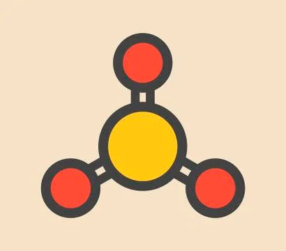 Sulfur trioxide pollutant molecule Stock Illustration