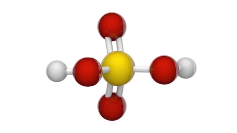 Sulfuric acid. H2SO4. Seamless loop. White background Stock Footage 154734759
