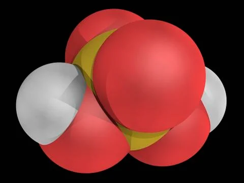 Sulfuric acid molecule Stock Illustration