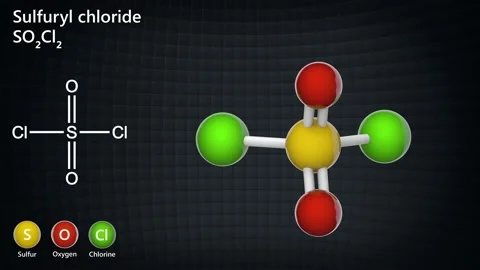 Sulfuryl chloride  (SO2Cl2). Seamless loop. Stock Footage 154118528