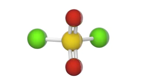 Sulfuryl chloride  (SO2Cl2). Seamless loop. White background Video stock 154118540