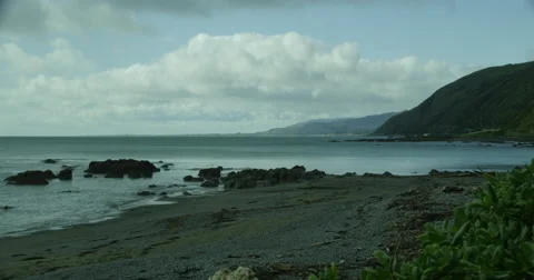 Sullen Shoreline Stock Footage 54621348
