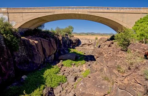 Sullivan Dam below State Route 89 Paulden AZ Stock Photos