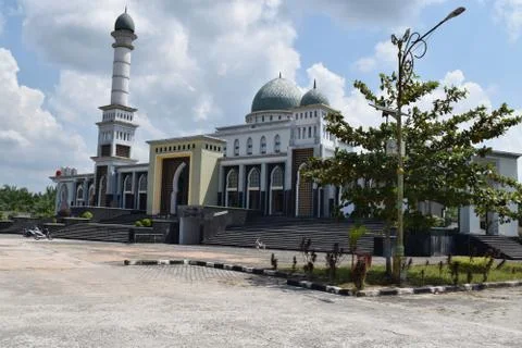 Sultan Abdul Jalil Muzafarsyah Great Mosque at Mempura In Siak, Riau. Stock Photos